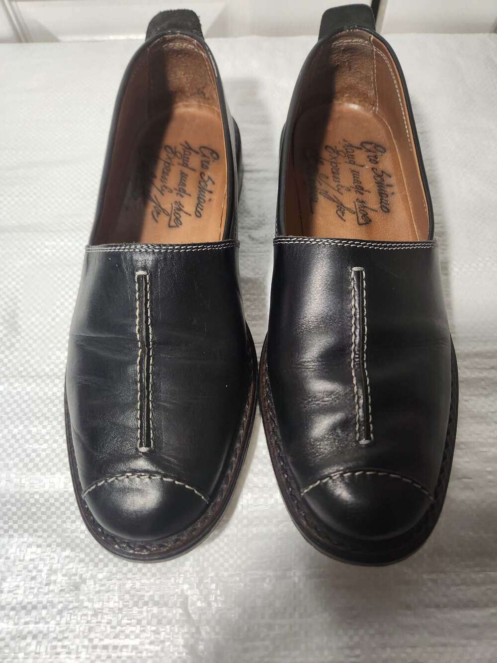 Ciro Schiano Hand Made Leather Slip-On Shoes Black